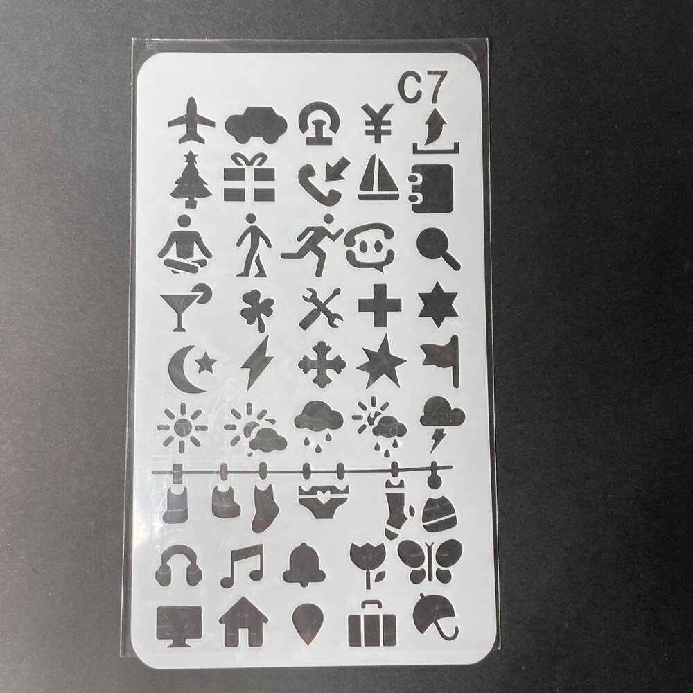 Reusable Art Planner Stencil Activity Weather Laundry mq Mixed Media Supplies